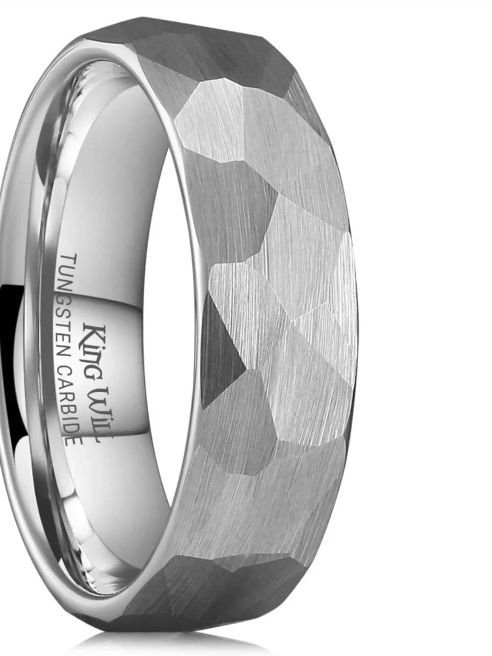 Stylish Tungsten Carbide Wedding Band for Men & Women | Two-Tone, Hammered